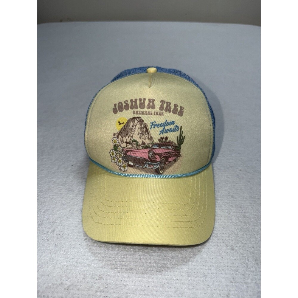 Joshua Tree National Park Trucker Hat Snapback Pink Car Freedom Awaits H3